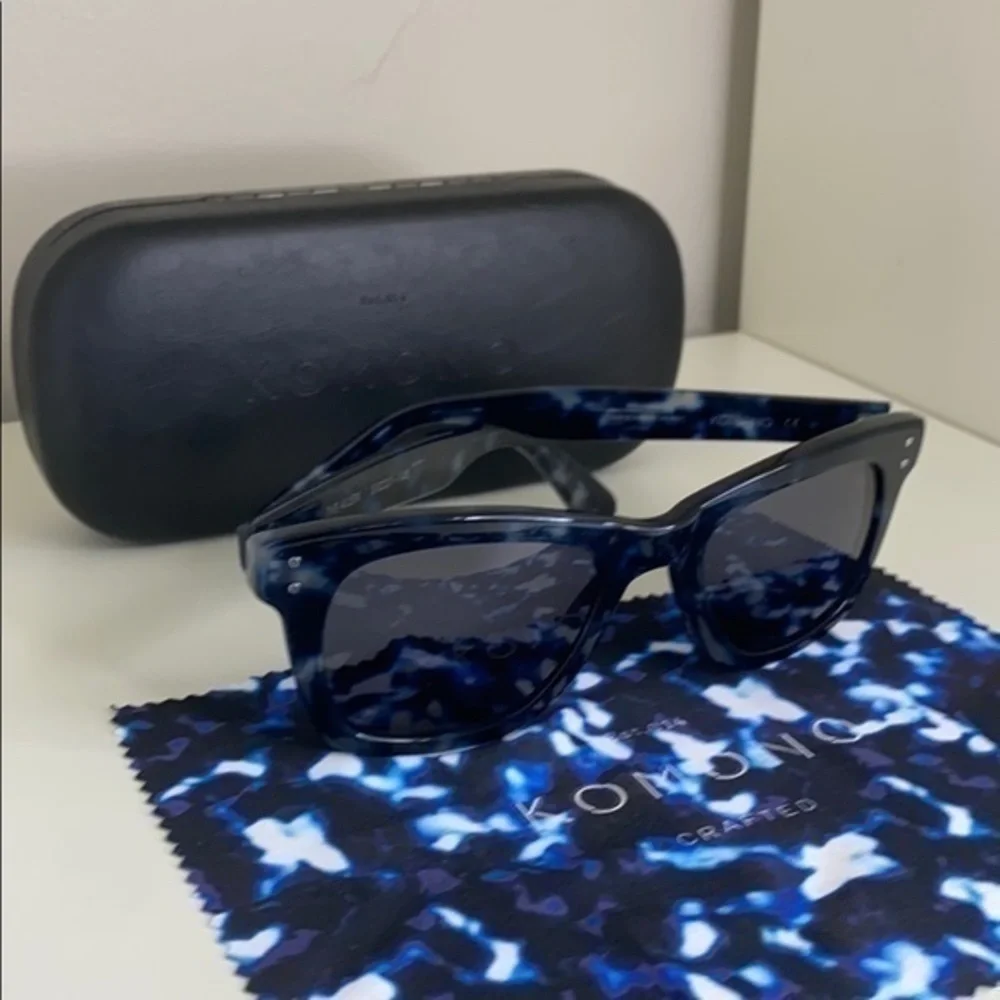KOMONO Allen Indigo Demi New Sunglasses blue rectangular frame